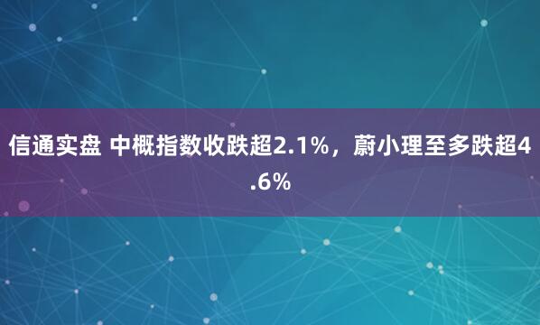 信通实盘 中概指数收跌超2.1%，蔚小理至多跌超4.6%